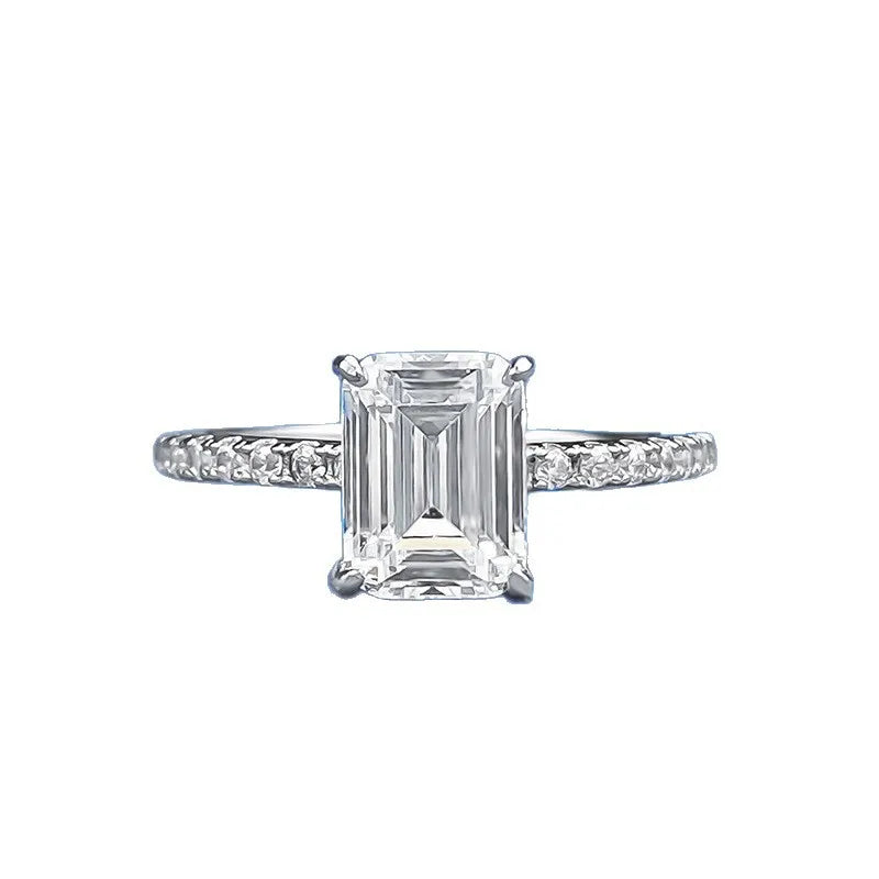 Trendy Design 925 Sterling Silver 5A 8A Cubic Zirconia Ring Engagement Wedding Rings Custom Fine Jewelry Manufacturing Supplies