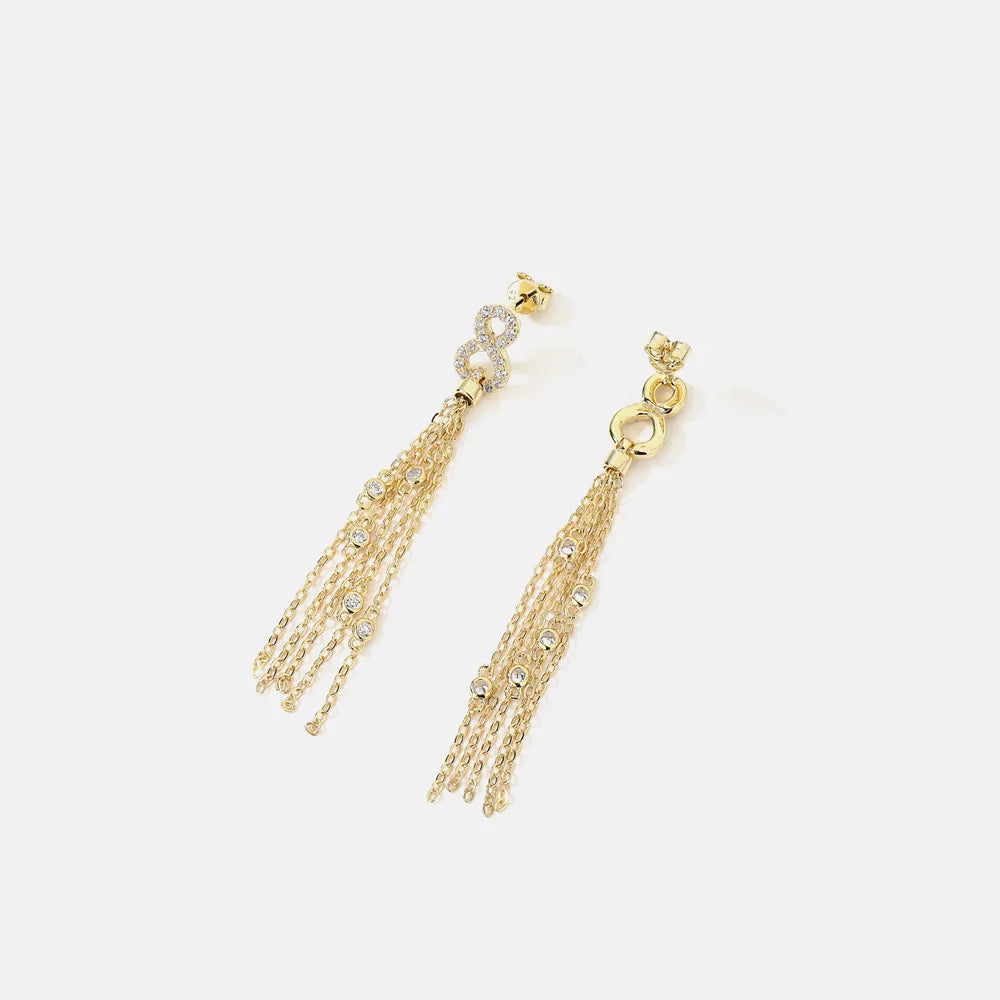 MuShan Jewelry Factory Pure Silver Earrings Tassels Earrings and Pendants Light Luxury and High End Cross Border Bestsellers