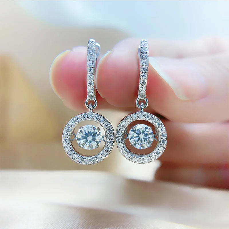 ArtistA Fine Round Cut 1CT VVS1 GRA Dancing Moissanite Earrings Necklace Set 925 Sterling Silver Women Valentines Day Gifts 2026 Jewelry