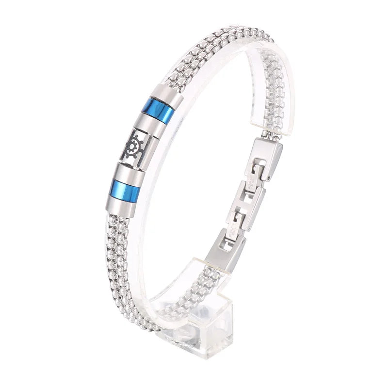 KALEN Unisex Casual Stainless Steel Box Chain Bracelets With Minimalist Square/Round Charms