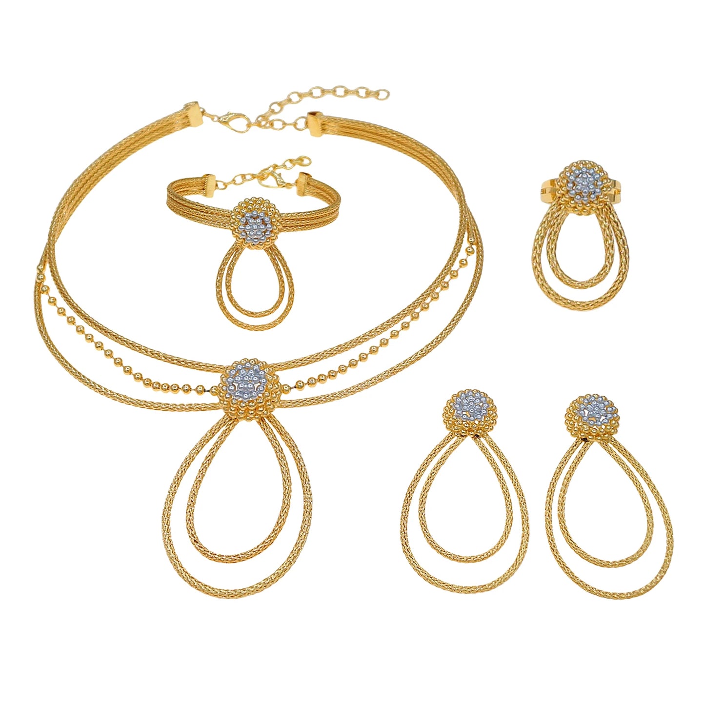 Zhuerrui Italiano Gold Designs Women Jewellery Set Party Fine Costume Jewelry Set Luxury Big Necklace Jewellery Sets X0004030