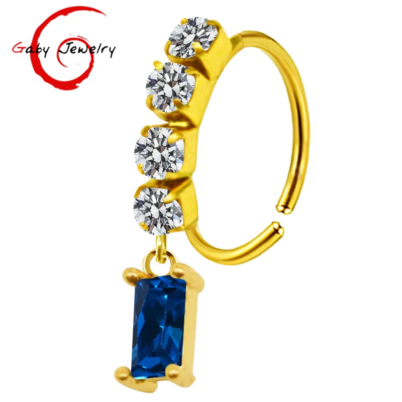 S&S Stainless Steel Dangle Hoop Nose Ring Collection | 66 Designs