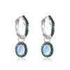 ArtistA Abiding Unique Design 925 Sterling Silver Moonstone Earrings Cut Women Bijoux Genuine Moonstone Dangle Drop Hoop Stud Earrings