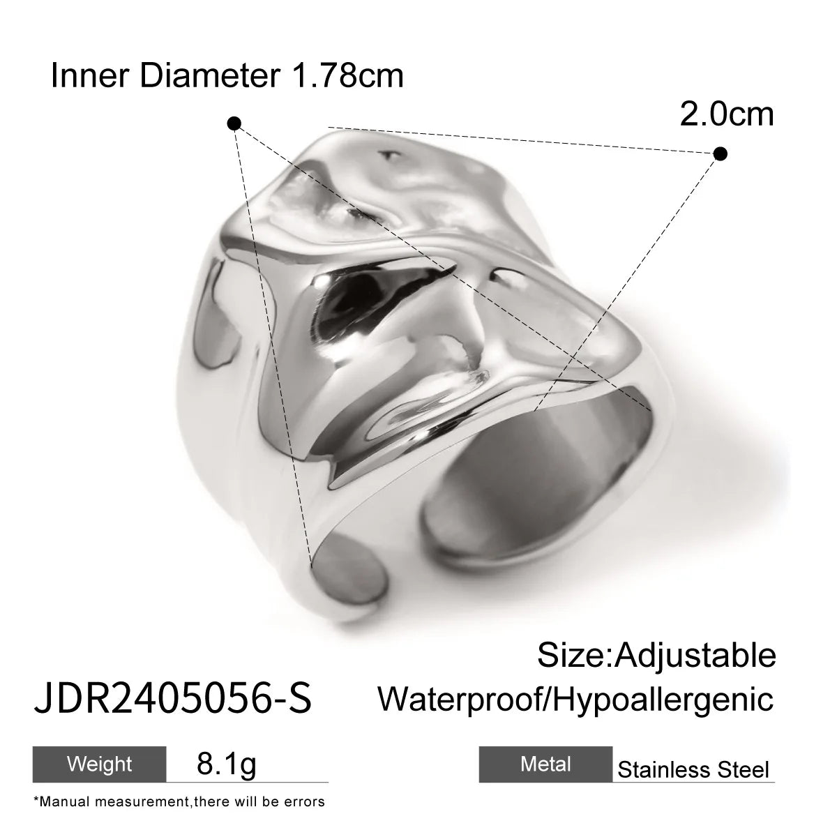 S&S Special-Shaped Natural Stone Ring | 18K Gold Plated | S&S