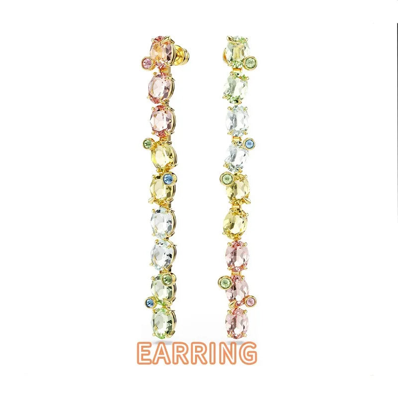 XOTICA Austria Multicolored Series High-Quality Flower-Shaped Crystal Jewelry Set, Jewelry