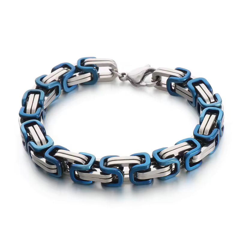 NLB01SPECIAL193 Unisex 6 multi Colors Stainless Steel Byzantine Links Bracelets for £39/-