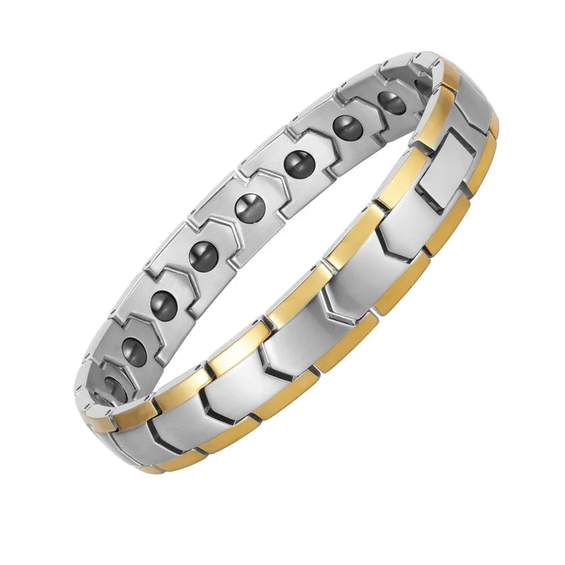 Magnetic Therapy Bracelet Health Care Germanium Energy Magnetic Therapy Titanium Steel Bracelet for Men