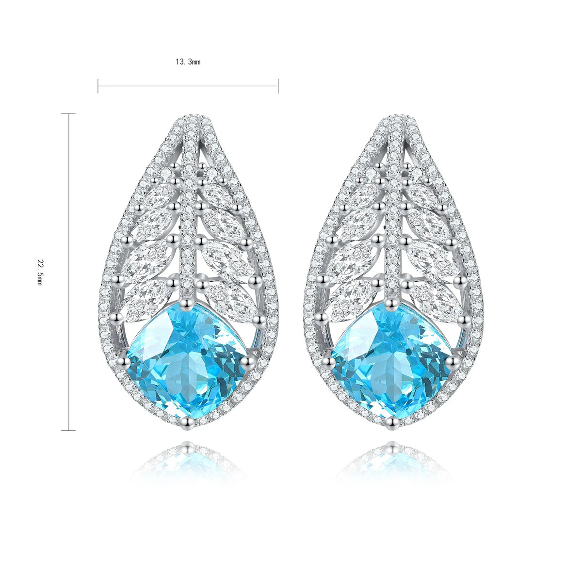 Gemfiori Anster High Quality S925 Lab Grown Paraiba Earring Stud Dainty Gemstone Stud Earrings for Women Daily Wear Gift