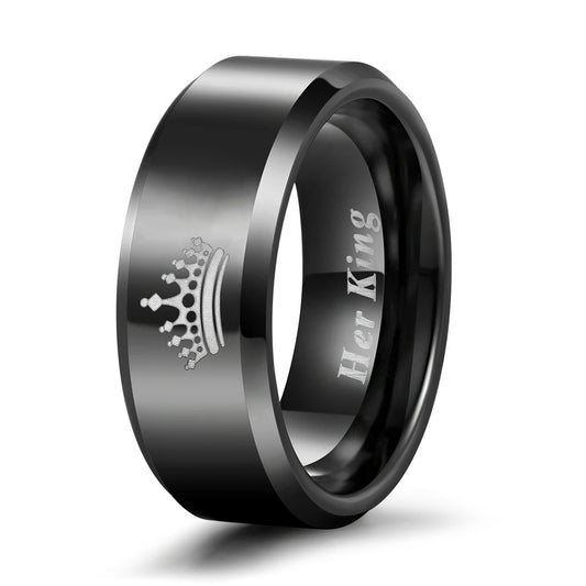 NEWLiFE REBEL Outline Rhythm 6mm Crown Ring in Tungsten