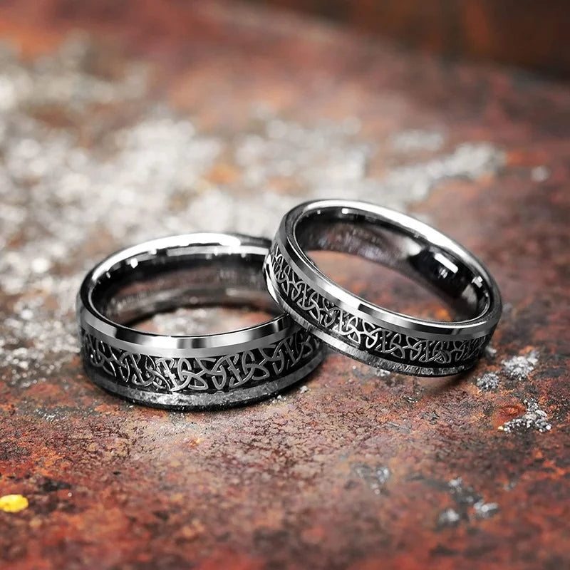 NEWLiFE REBEL Aspect Line 6mm/8mm Celtic Ring in Tungsten