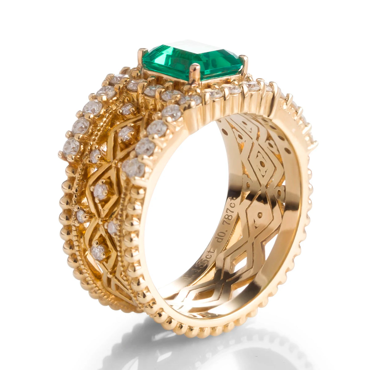 Gemfiori Messi Jewelry Ring Gold Fashion Woman Gift Emerald Customs of the Western Regions Wedding Party Unisex Engagement Ring
