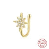 S&S 925 Silver Gold Plated Zircon Nose Cuff | Non-Piercing Flower Moon Star Heart