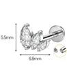 S&S ASTM F136 Titanium Labret Stud | Zircon | 83 Designs | Titanium & Gold