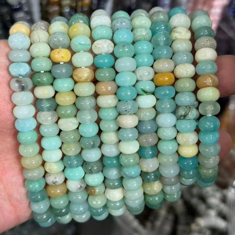 Natural Amazonite Beaded Bracelet Boho Style Friendship Fashion Trend Healing Energy Yoga Chakra Women Men Handmade Jewelry Gift