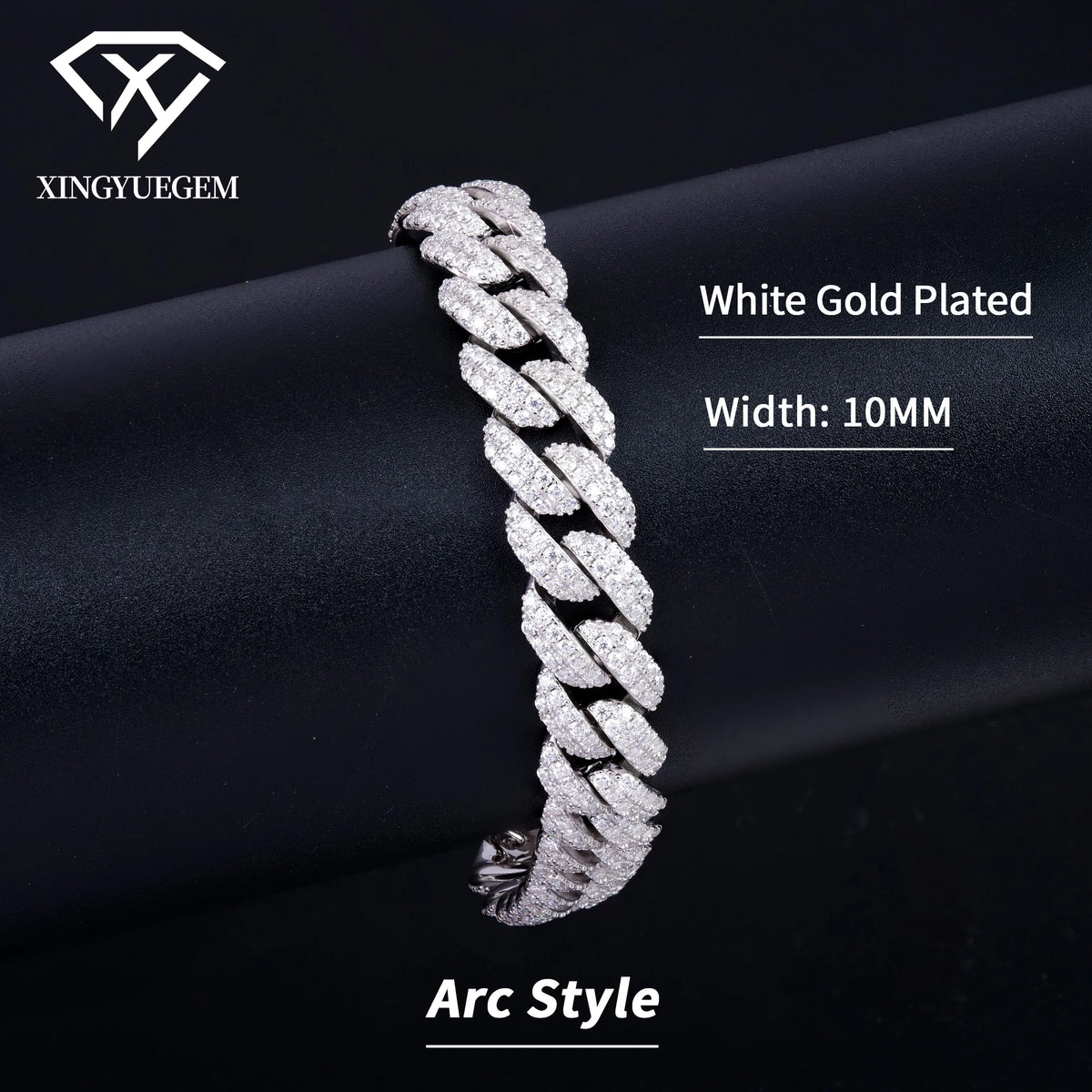 Factory Wholesale 8-20mm Gold Plated Vvs Iced Out Full Diamond Miami Moissanite 925 Sterling Silver Cuban Chain Link Bracelet