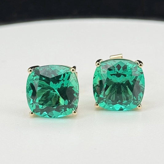 ArtistA Meadow Haven Cushion Stud Yellow Earrings