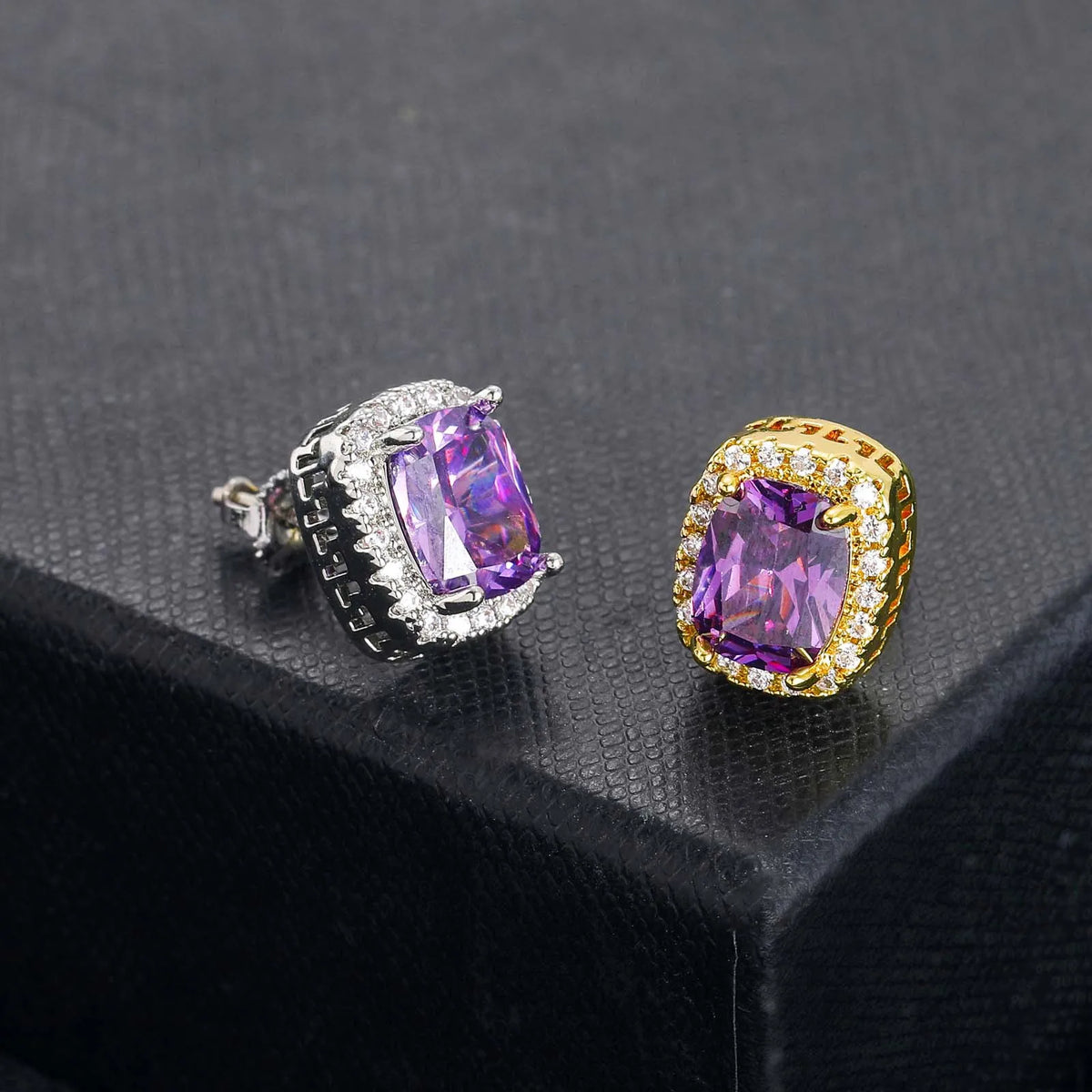 Fashion Trend Full of Gemstone Hip Hop Earrings Colorful Large Zircon Personalized Men's and Women's Earrings Party Ceremony