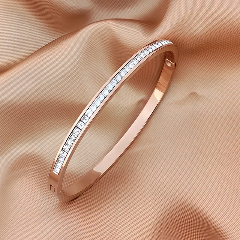 REBEL Stainless Inoxydable Stainless Steel 18K Gold Plated Roman Women Fashion Jewelry Bracelets Bangles