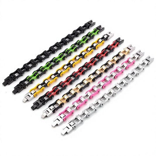 Stainless Steel Punk Style Geometric Chain Link Bracelet Rock Roll Motorcycle Bicycle Styles Matte Finis