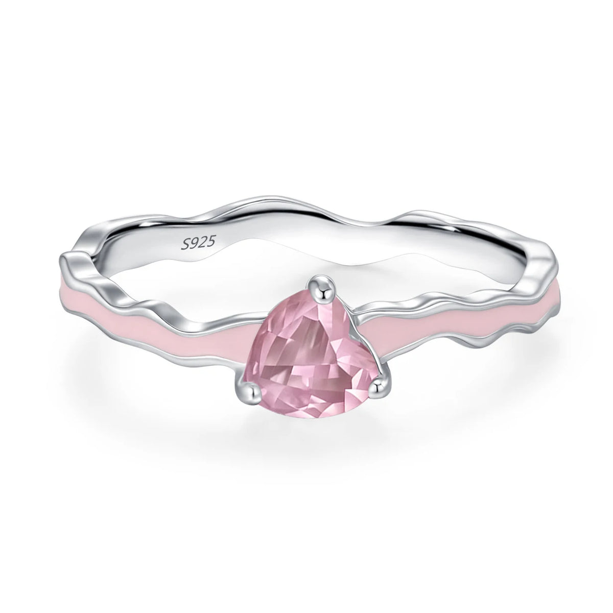 Wholesale Waterproof 5A 8A Pink Cubic Zirconia Rings 925 Sterling Silver OEM ODM Custom Factory Direct Ring Jewelry Manufacturer