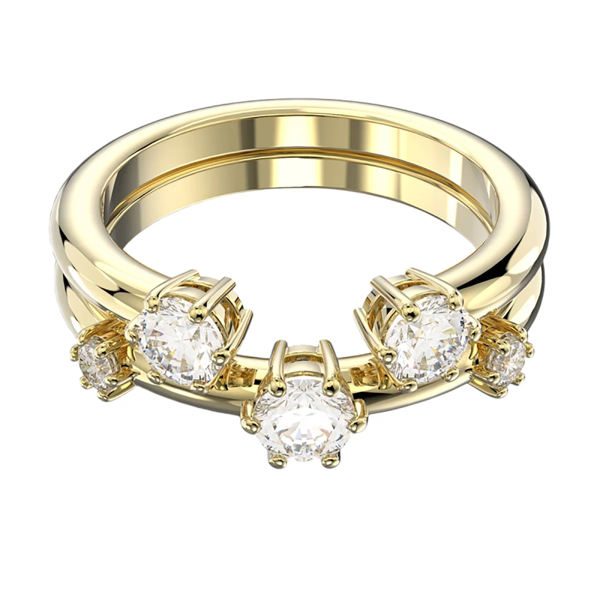 S&S Vintage Fancy Elegant Brass Zircon Ring Long-lasting Bright Shine Wedding Engagement Jewelry for Fashion Women