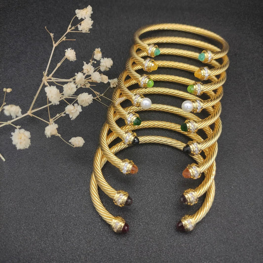 FASHIONISTA DY High-Quality 5mm Gold-Plated Diamond-Set Fashion Bracelet, Unisex Silver-Plated Diamond-Set Bracelet, Jewelry