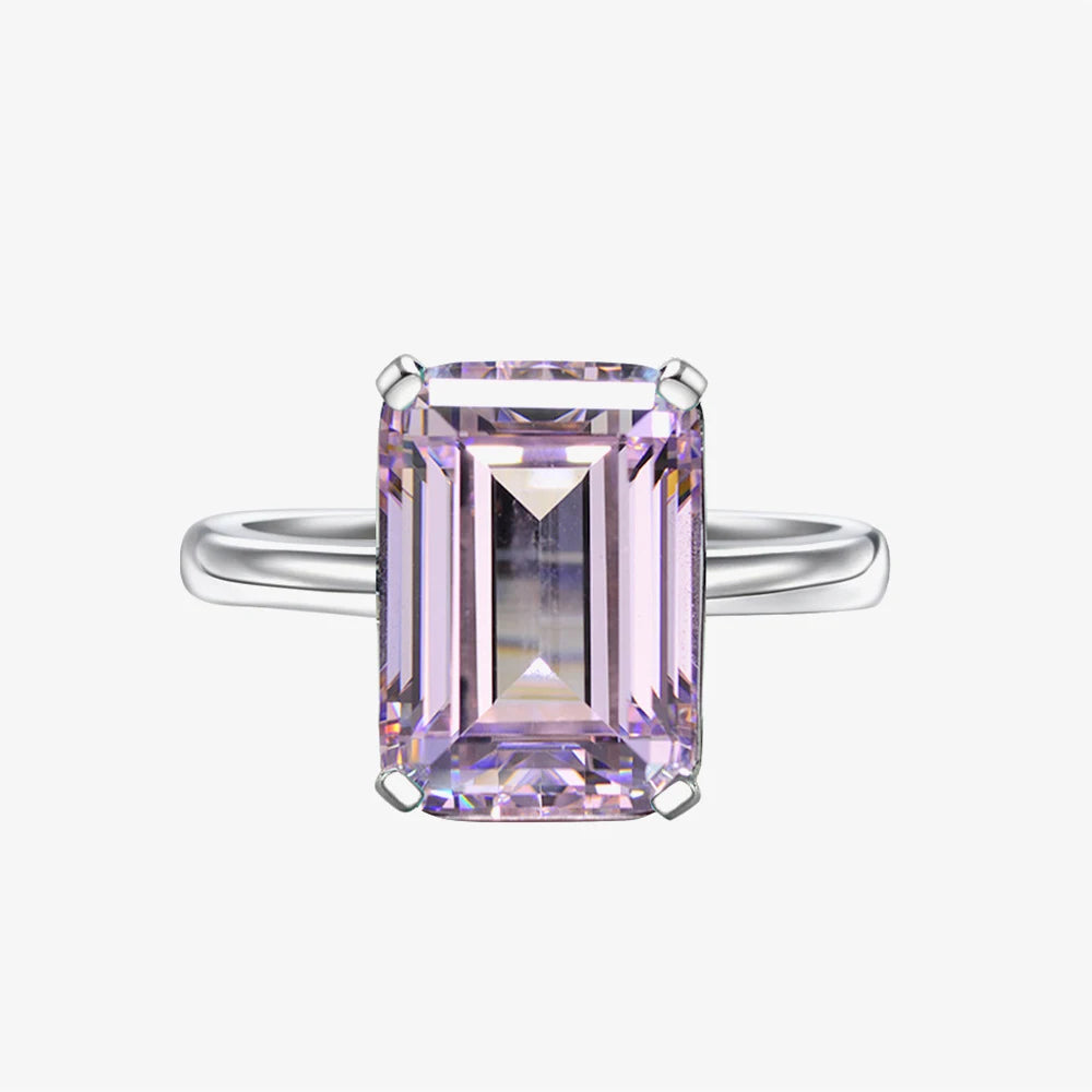 MuShan Jewelry Factory S925 Sterling Silver Rectangular Chamfered Flat 10*14 High Carbon Diamond 10 Carat Elegant Woman