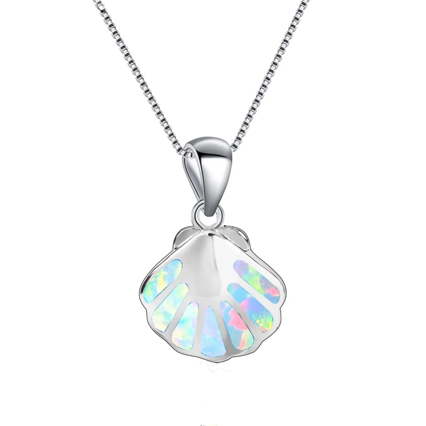 Trendy Aobao Blue Opal Animal Shape Christian Silver Plated Minimalist Necklace European American Style Sweater Chain Gift Women