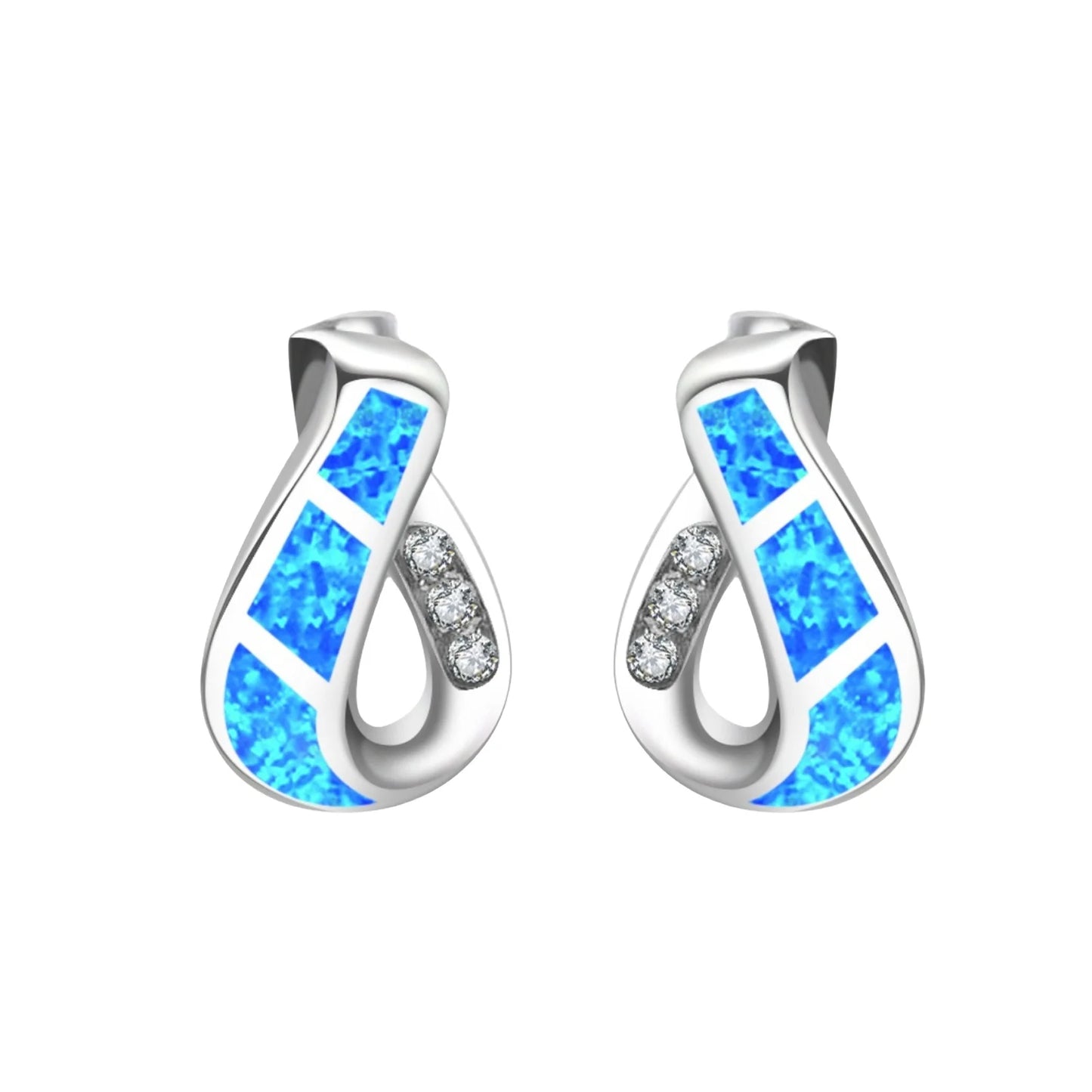 Trendy Dainty Brass Silver Plated Opal Geometric Pendant Earrings Cute Fairy Inspired Christian Gift Jewelry Bulk Supply for
