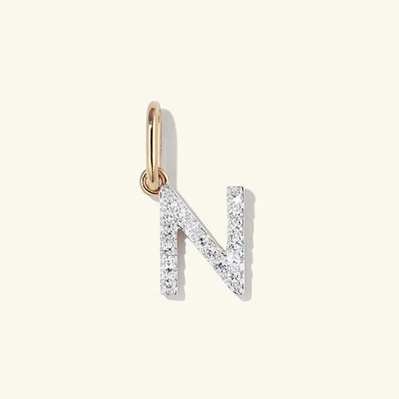 REDheart Fashion Jewelry 925 Sterling Silver Full Zircon Sparkling 26 Letters Pendant Necklaces Women Luxury Silver Necklace