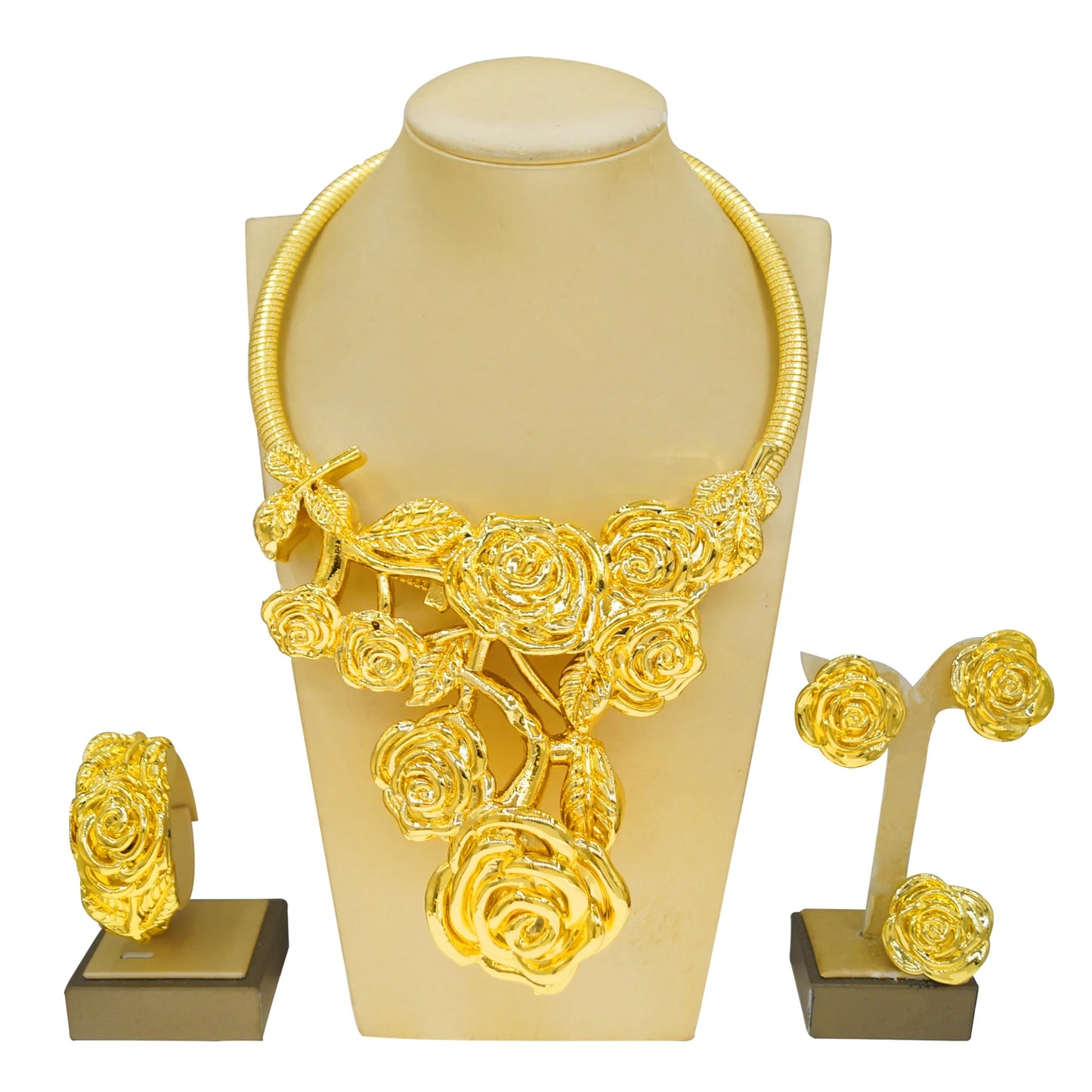 Zhuerrui Italiano Gold Designs Women Jewellery Set Party Fine Costume Jewelry Set Luxury Big Necklace Jewellery Sets HK0227