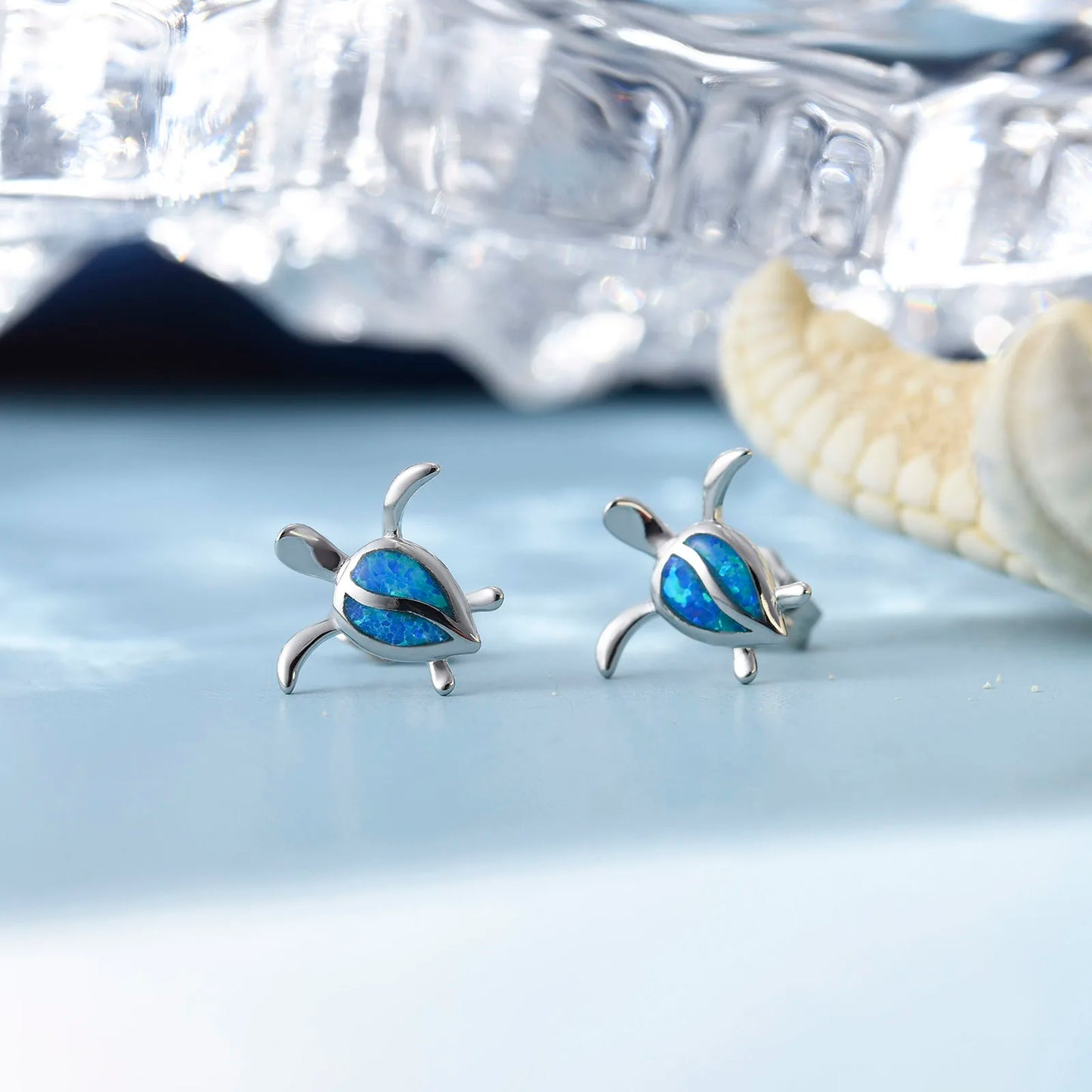 Aobao Water Drop-shaped Alloy Sea Turtle Earrings