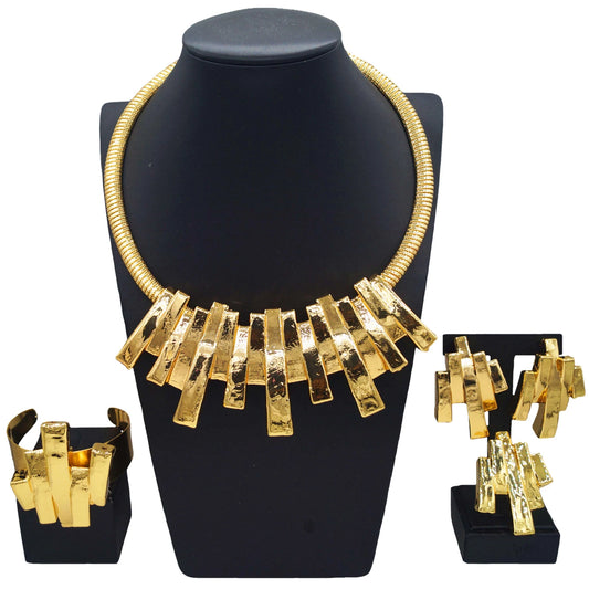 Zhuerrui Fashion Simple Jewelry Four Sets of Personalized Jewelry Charm Temperament Dubai Style Factory Direct SalesHK0222