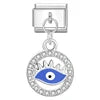 FASHIONISTA Evil Eyes Series Hot Selling Italian Charm Bracelets Geometric Trendy Stainless Steel Zircon Rhodium Plated Unisex