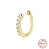 S&S 925 Silver Gold Plated Zircon Nose Cuff | Non-Piercing Flower Moon Star Heart