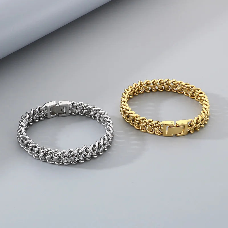 KALEN Trendy Fine Jewelry Fashion Bracelets Men Stainless Steel Sophisticated Links Bracelet Bangle