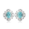 Gemfiori Anster High Quality S925 Lab Grown Paraiba Earring Stud Dainty Gemstone Stud Earrings for Women Daily Wear Gift