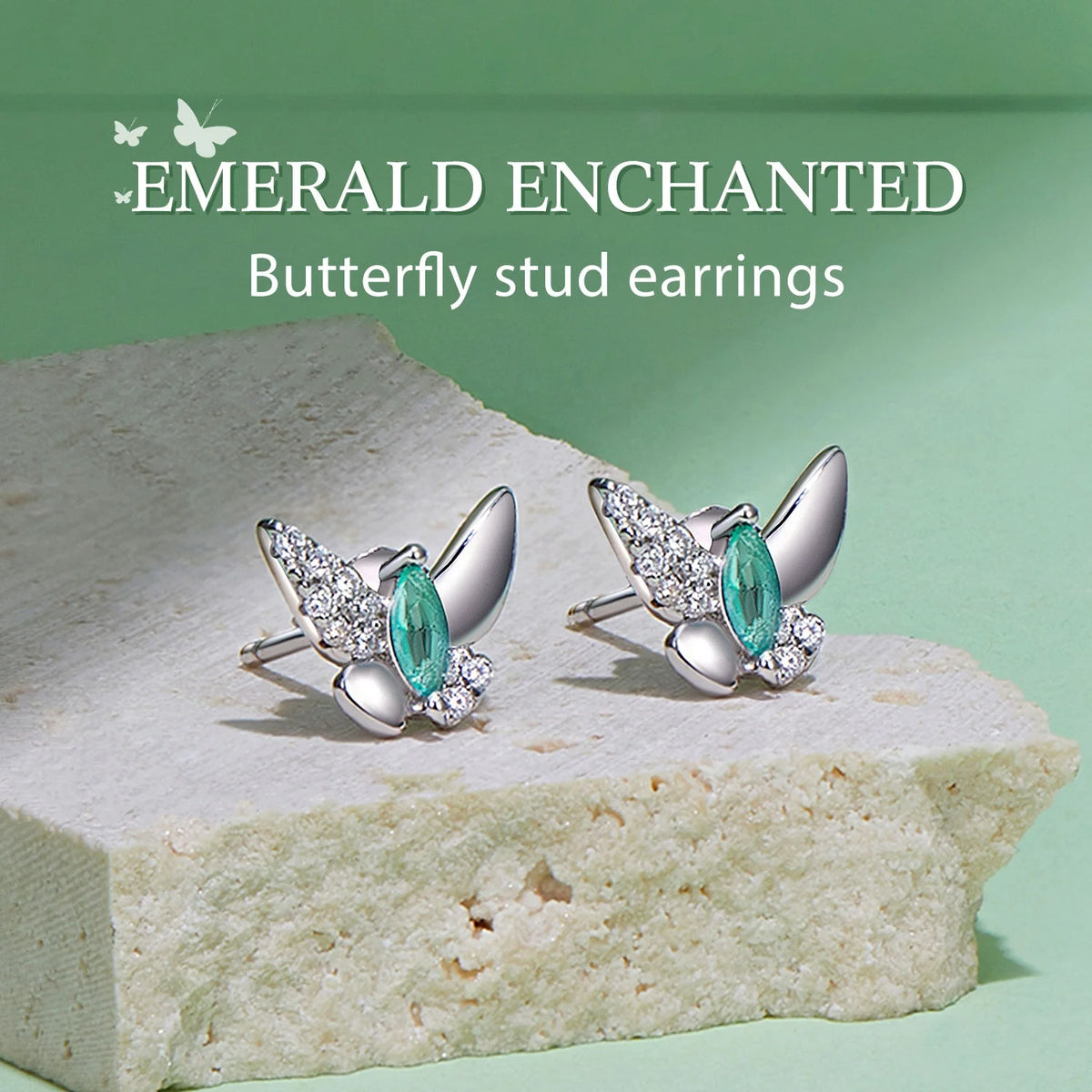 S&S 925 Silver Wings of Nature Earring & Ring Set – Hummingbird, Butterfly & Dragonfly – Platinum Plated – Collection