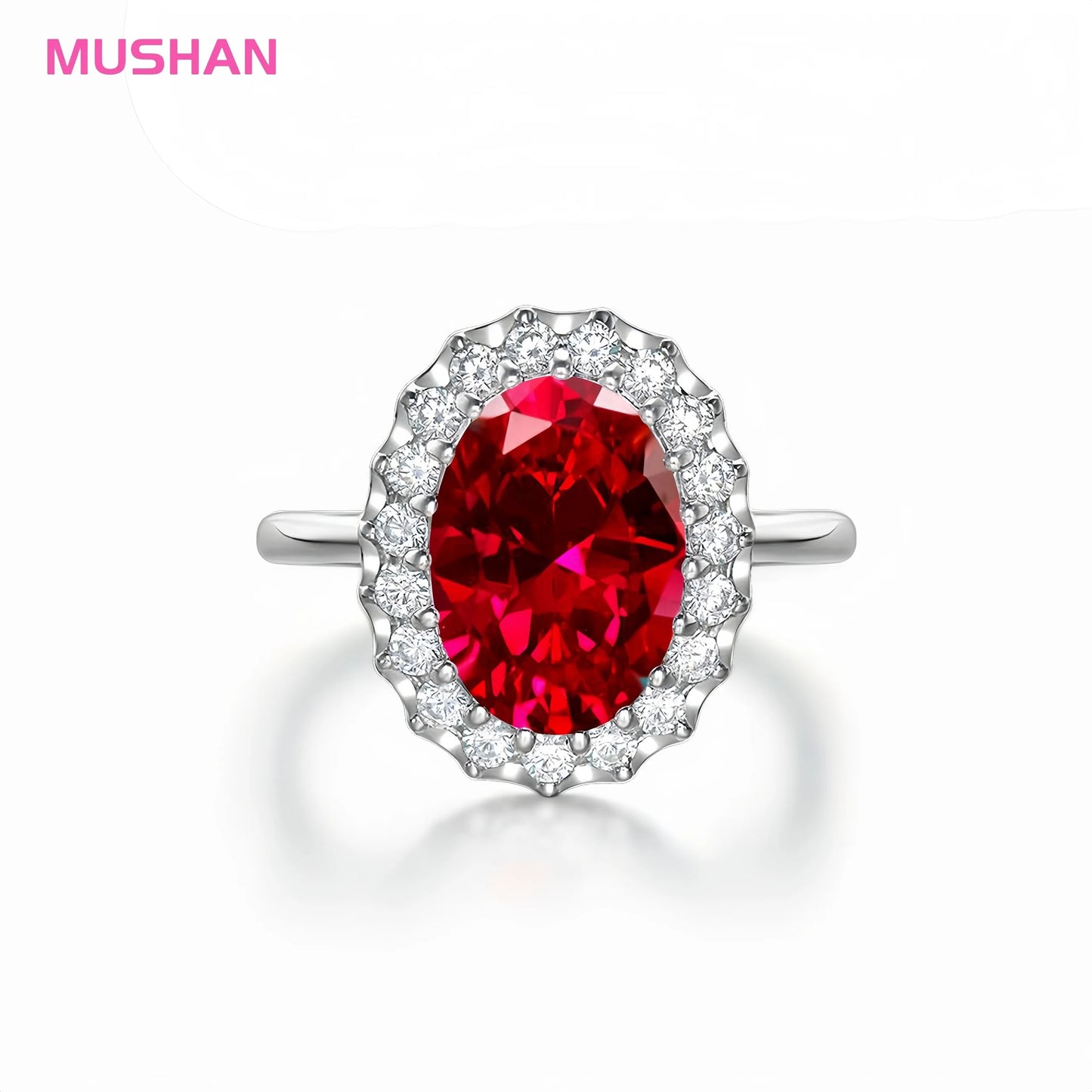 MUSHAN Jewelry Factory 925 Sterling Silver Wedding Bands Vintage Women Fine Rings Oval Big CZ 8CT 5A Zircon Engagement Ring
