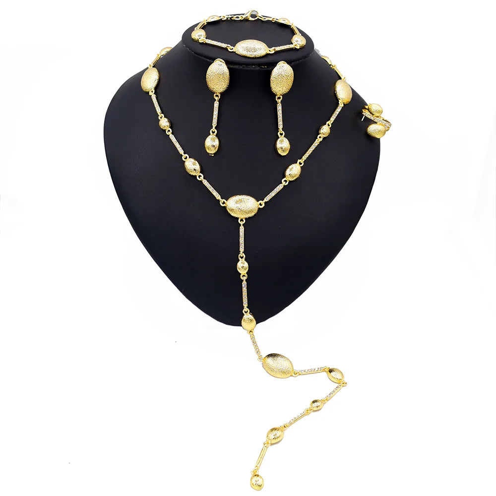 Zhuerrui New Design Brazilian Jewellery Set Italian Designs 24k Gold Plated Jewelry Set Artificial Jewellery Sets HN21010314