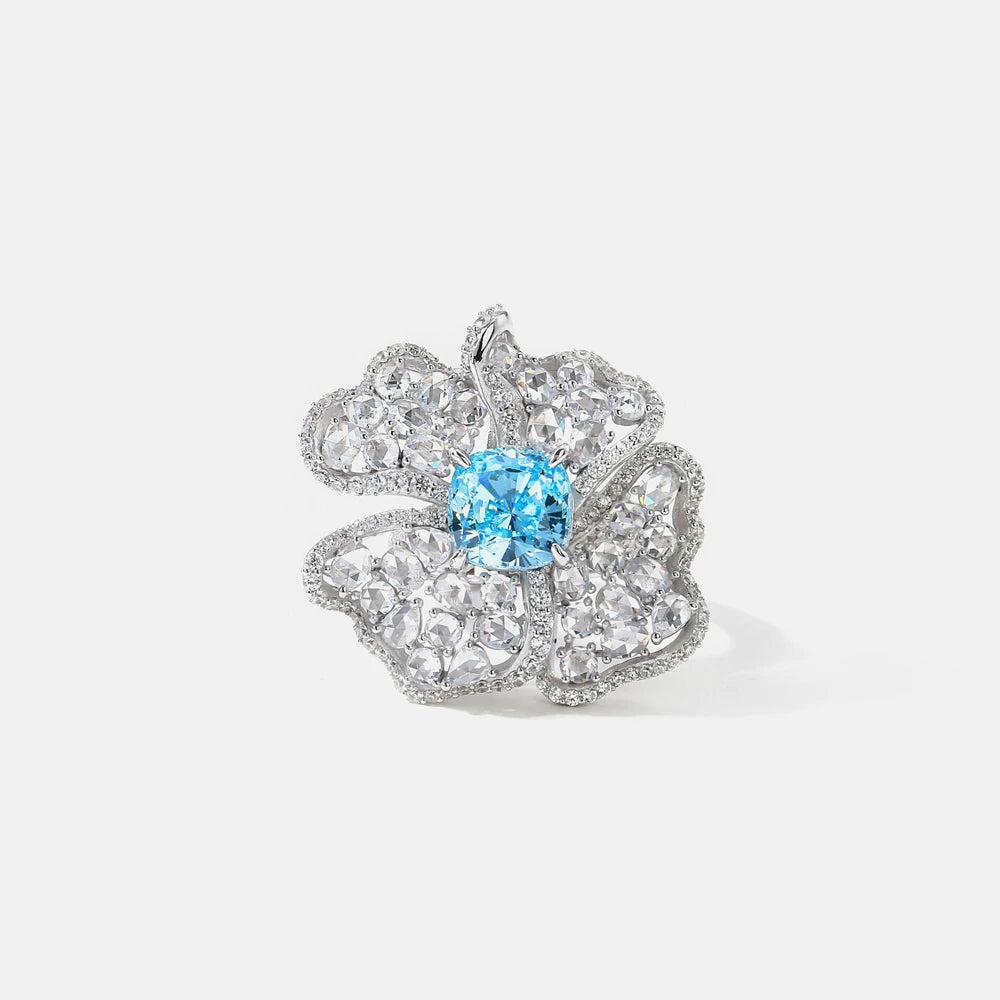MuShan Jewelry Factory S925 Sterling Silver Rose Cut Petal Ring Light Luxury and High End European and American Bestseller