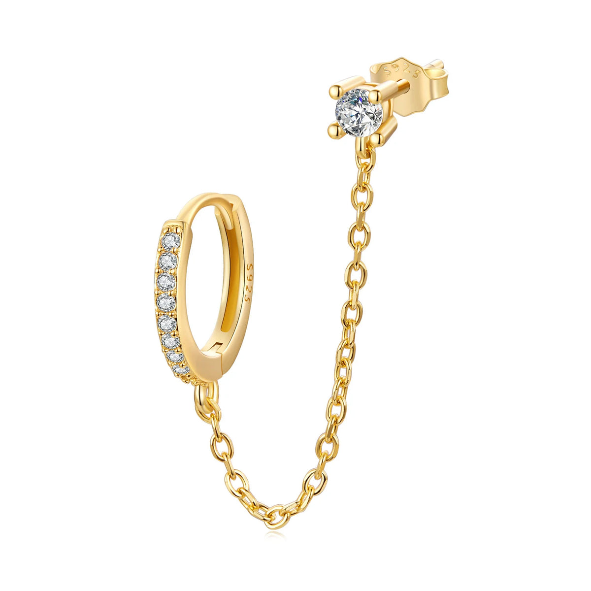 S&S 925 Silver Zircon Charm Earrings – Heart, Star, Butterfly & More – Platinum Plated – Collection