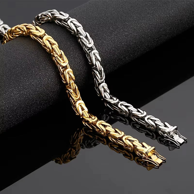 Men's Hip-hop Style Titanium Steel Double Row Chain Bracelet with Magnetic New Arrival Fashion Charm Bracelets