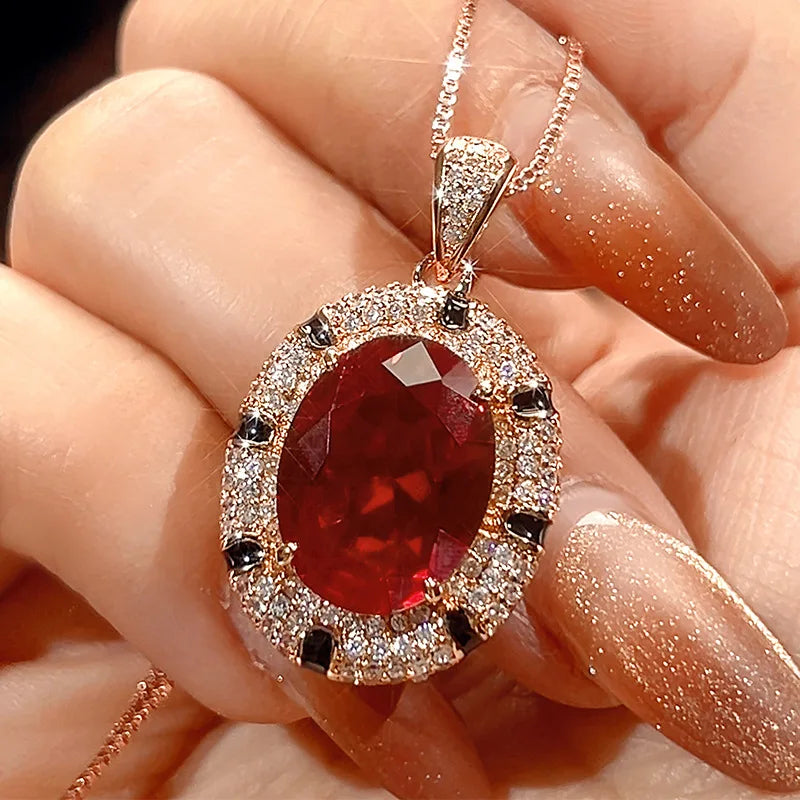 REDheart Trendy Zircon Simulation Brass Inlay Flower Pattern Women's Anniversary Engagement Wedding Party Gift Necklace Set