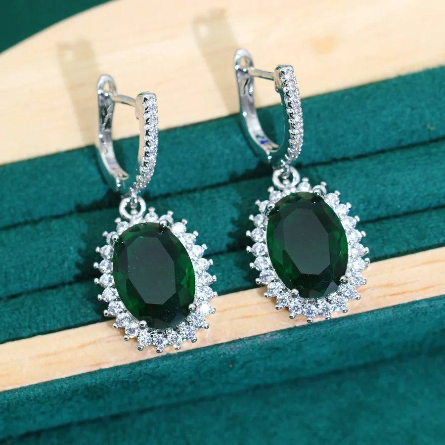 XOTICA AAA 925 Silver Women's Jewelry Set with Zircon Classic Style Wedding Bridal Earrings Necklace Pendant Ring for Party Dating Gift