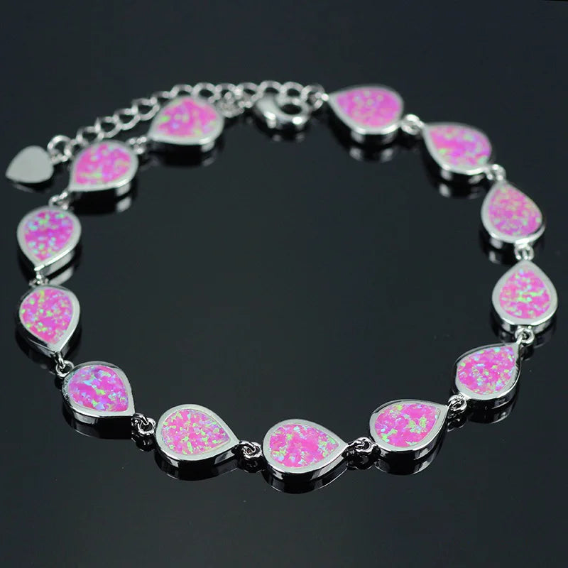 Trendy Hawaiian Vibe Brass Beaded Geometric Christian Opal Bracelet Dual Style Egg & Teardrop Jewelry for Women