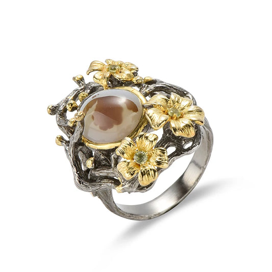 Fashion Design Latest Marine Chalcedony Jewelry Handmade 925 Sterling Silver Ring
