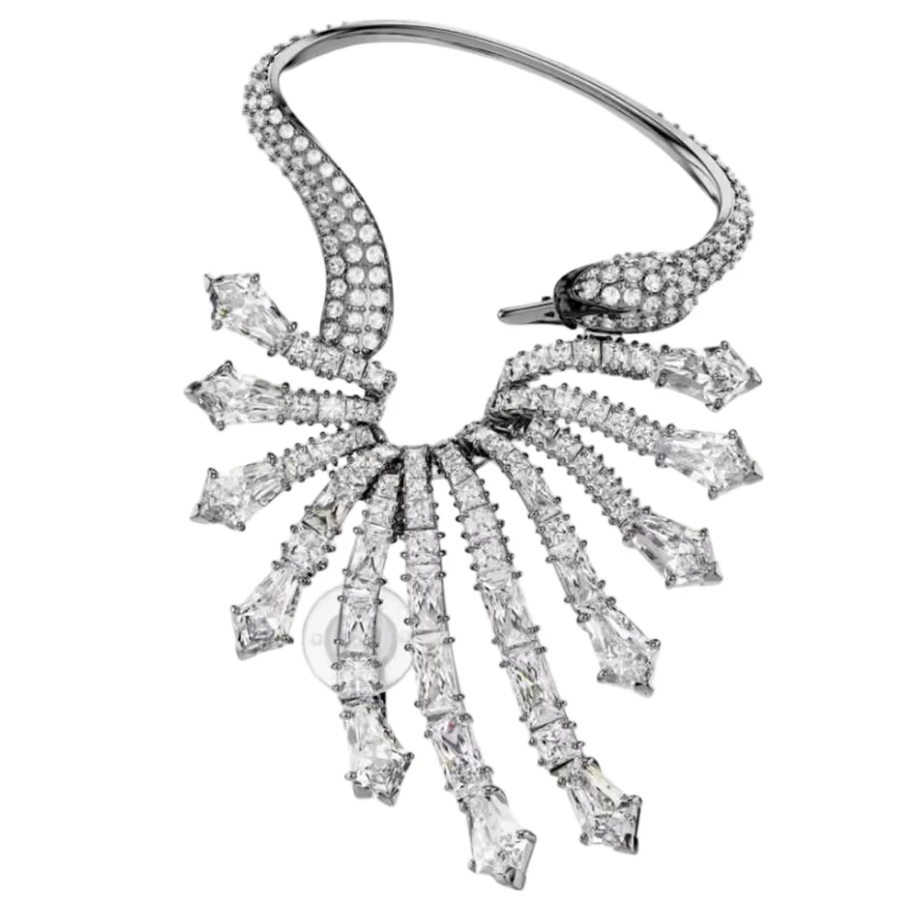 S&S Fashion Women Jewelry Earrings Collection, Twist Crystal Stud, Black Swan Dangle Earrings for Daily Occasions