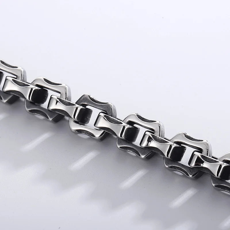 KALEN Mens 180/200/220mm Causal Worn Effect Stainless Steel Link Bracelet
