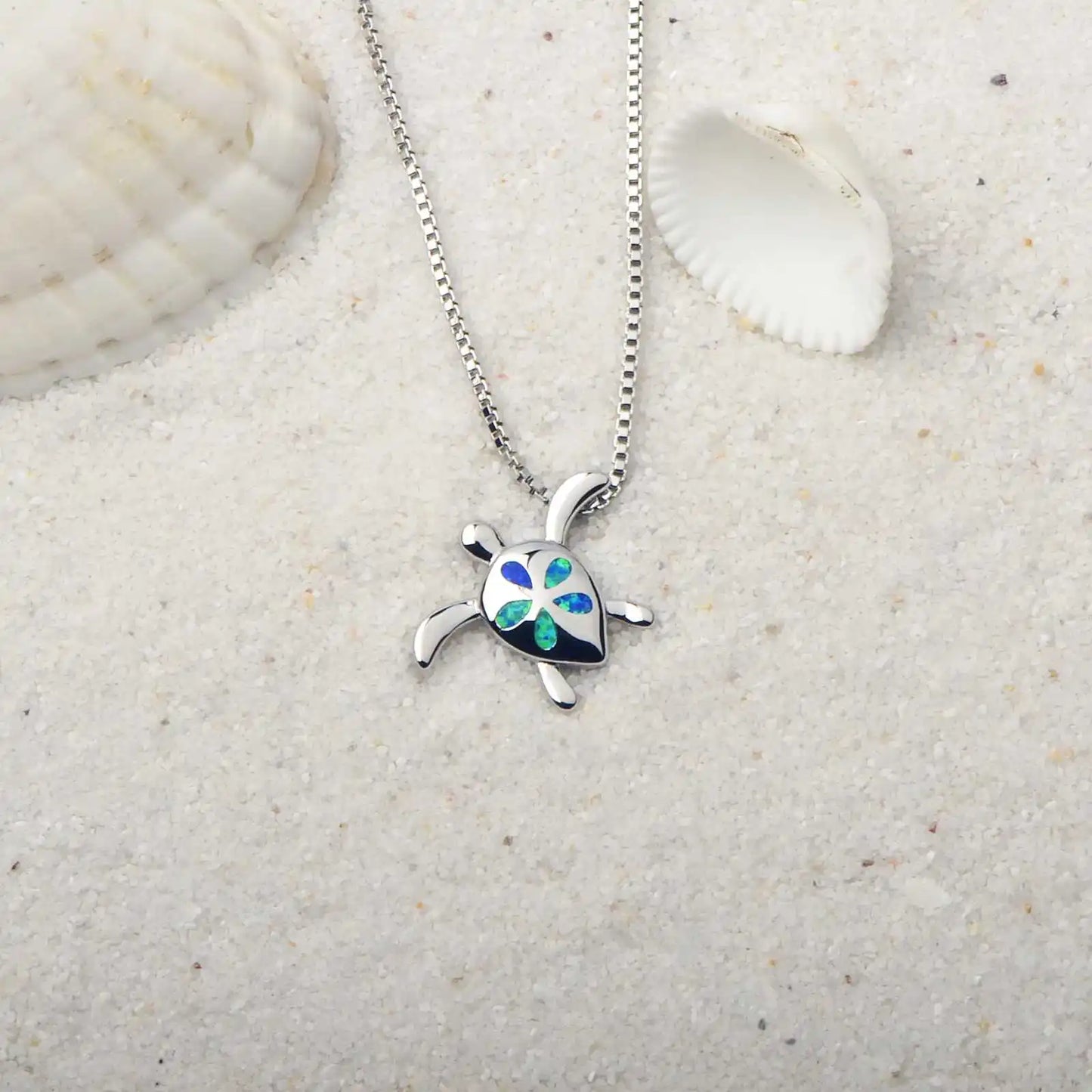 Animal Geometric Christian Copper Opal Silver Plated Box Chain Necklace Aobao Trendy Gift